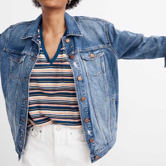 Madewell Jackets & Blazers - Madewell Oversized Jean Jacket in Wortham Wash